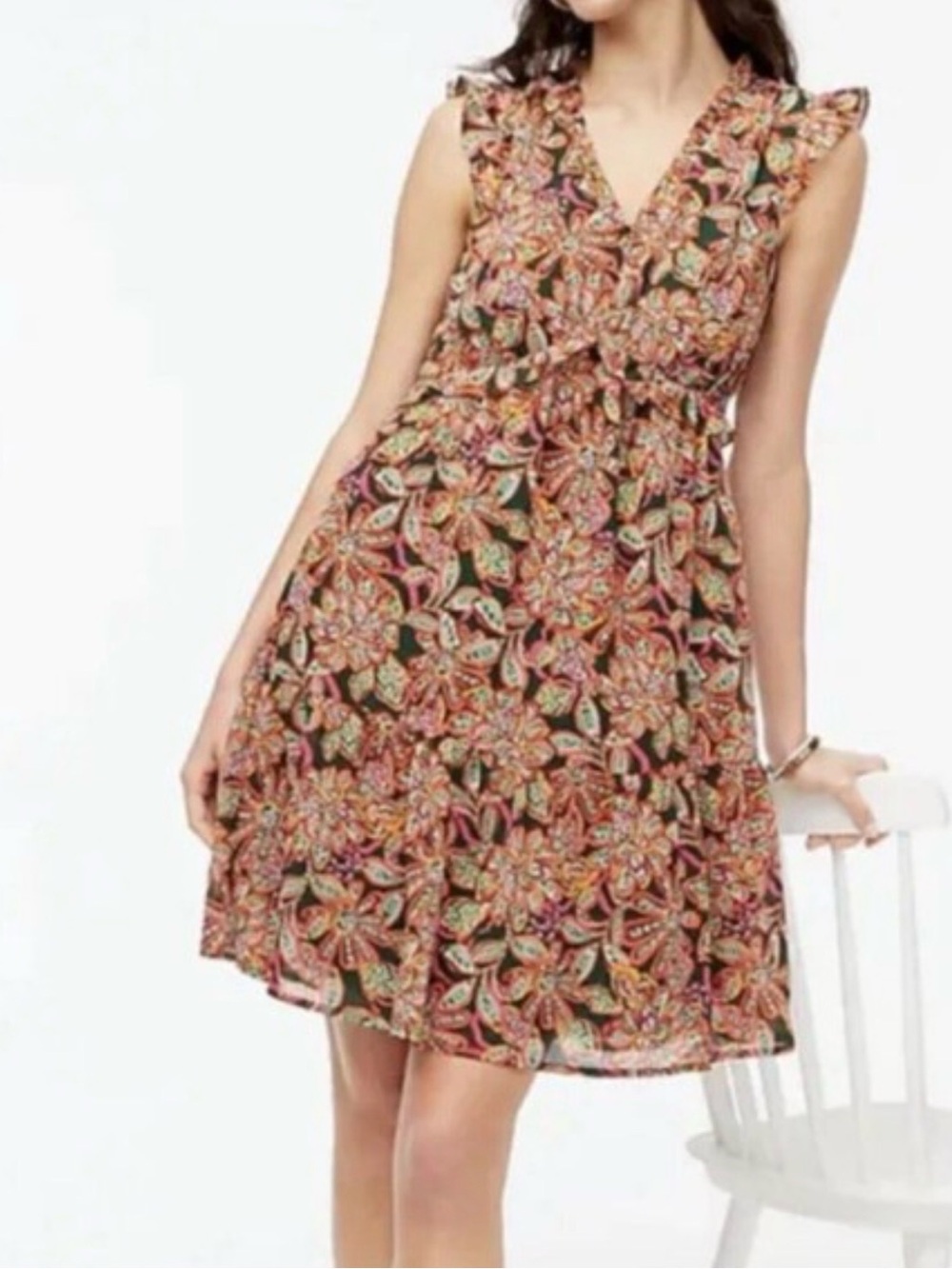 J Crew Factory Outlet multicolored print romper, Size 4